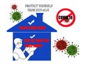 Work from home and stay at home for coronavirus preventions