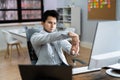 Work From Home Stretch Exercise Royalty Free Stock Photo