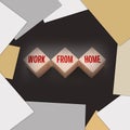 Work from home, words on wooden cubes. Distant job freeance business concept Royalty Free Stock Photo