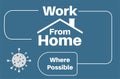 Work from home concept vector on a blue background Royalty Free Stock Photo