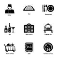 Work hostel icons set, simple style