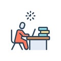 Color illustration icon for Work, employee and person Royalty Free Stock Photo