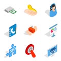 Work idea icons set, isometric style Royalty Free Stock Photo