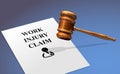 Work Injury Claim with A Legal Gavel