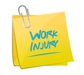 work injury memo post illustration design Royalty Free Stock Photo