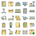 Work inventory icons set vector color