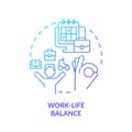 Work life balance blue gradient concept icon