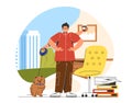 Work life balance vector concept Royalty Free Stock Photo