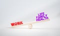 Work life balance concept, work over life family health