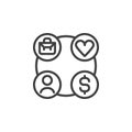 Work life balance line icon