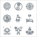 Work life balance line icons. linear set. quality vector line set such as success, work life, harmony, rest, stress, performance,
