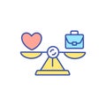 Work life balance RGB color icon