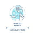 Work life balance turquoise concept icon