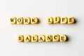 Work Life Balance - wooden cubes with letters on white background Royalty Free Stock Photo