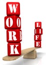 Work-life balance. Words on the scales Royalty Free Stock Photo