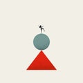 Work life family balance for working mother vector concept. Symbol of hard job, finding peace. Minimal illustration.