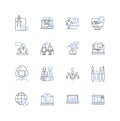 Work lineup line icons collection. Schedule, Roster, Planning, Assignments, Agenda, Shifts, Workforce vector and linear