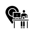 Work location glyph icon vector black illustration