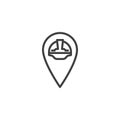 Work location pin line icon