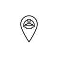 Work location pin line icon