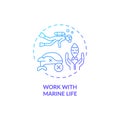 Work with marine life blue gradient concept icon Royalty Free Stock Photo