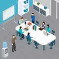 Work Meeting Office Isometric Illustration Royalty Free Stock Photo