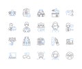 Work methodology line icons collection. Agile, Scrum, Waterfall, Lean, Kanban, Prototyping, Sprint vector and linear