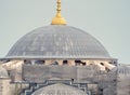 Persons work in Blue Mosque in restoration Royalty Free Stock Photo