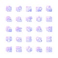 Work monitoring gradient linear vector icons set Royalty Free Stock Photo