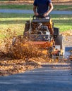 work mulches leaves Royalty Free Stock Photo