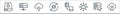 work office server line icons. linear set. quality vector line set such as binary code, networking, connection, storage device,