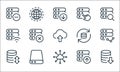 work office server line icons. linear set. quality vector line set such as downloading data, connection, data transfer, file