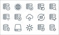 work office server line icons. linear set. quality vector line set such as downloading data, connection, data transfer, file Royalty Free Stock Photo