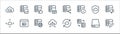 work office server line icons. linear set. quality vector line set such as edit, change, uploading, move, secure, good review,