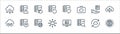 work office server line icons. linear set. quality vector line set such as internet, search, connection, sha folder, data sharing