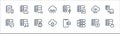 work office server line icons. linear set. quality vector line set such as lock, network server, data transfer, verified, binary