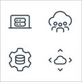 work office server line icons. linear set. quality vector line set such as move, settings, sha folder Royalty Free Stock Photo