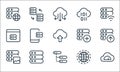 work office server line icons. linear set. quality vector line set such as speedometer, transfer, picture, internet, server, web