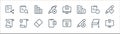 work office supply line icons. linear set. quality vector line set such as computer, delete, smartphone, letter, reload, files,