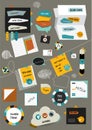 Work office web layout. Colorful graphic template. Royalty Free Stock Photo