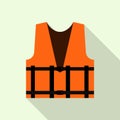 Work orange reflective vest icon, flat style Royalty Free Stock Photo