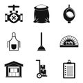 Work order icons set, simple style