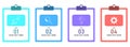 Work order schedule concept in the form of clipboards. Work order schedule. Vector, designer illustration.