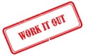 work it out stamp on white