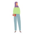 Work outfit icon cartoon vector. Muslim fashion