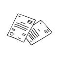 Work papers, important documents black and white Royalty Free Stock Photo