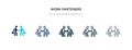 Work parteners icon in different style vector illustration. two colored and black work parteners vector icons designed in filled,
