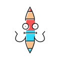 work pen character color icon vector illustration