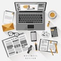 Work place concept in flat design