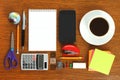 Work place with office stationery Royalty Free Stock Photo